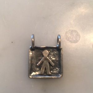 Retired Silpada sterling square boy charm S1745